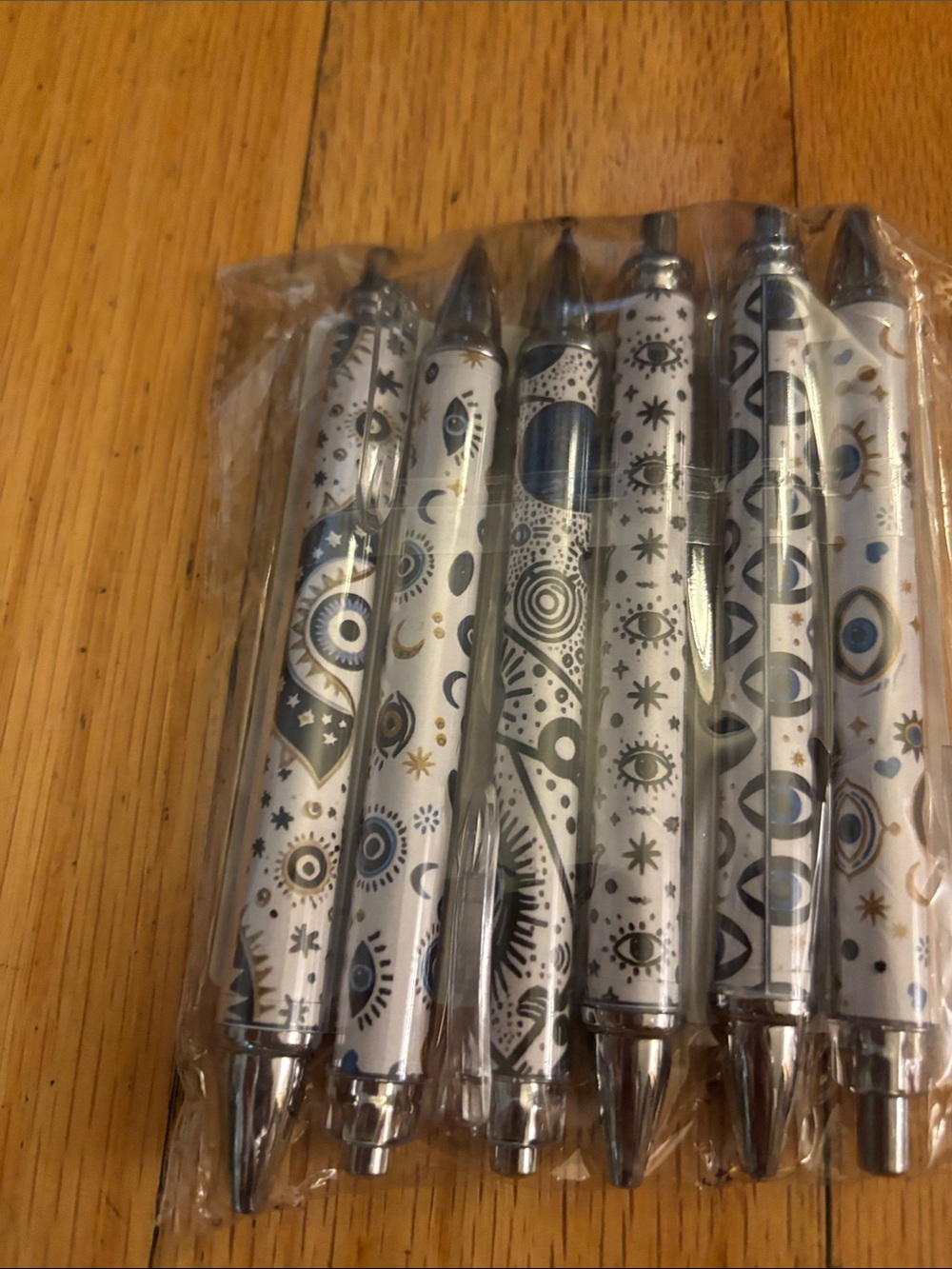 Silver & Blue Celestial Ballpoint Pen Set - 6-Pack